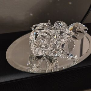 Swarovski Crystal Rose on Reflective Base
